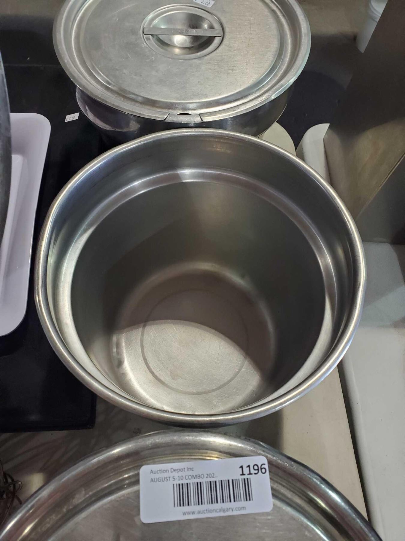 Lot of 3 Stainless Steel Soup Inserts with lids