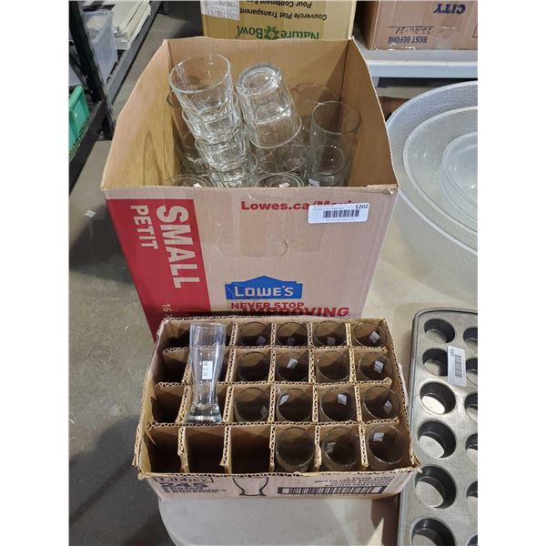 Lot of 2 boxes assorted drink ware - Cups & Shot glasses