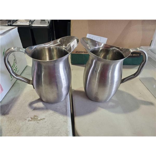 Lot of 2 Metal Water pitchers