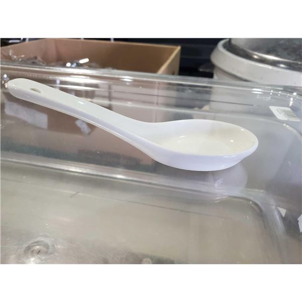 Box Lot of  Ceramic Wonton Spoons -approx 100