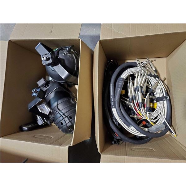 Lot of Stage lights and assorted Pro Audio Cable
