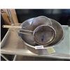 Image 1 : Large Stainless Steel Bowl and 2 collanders strainers