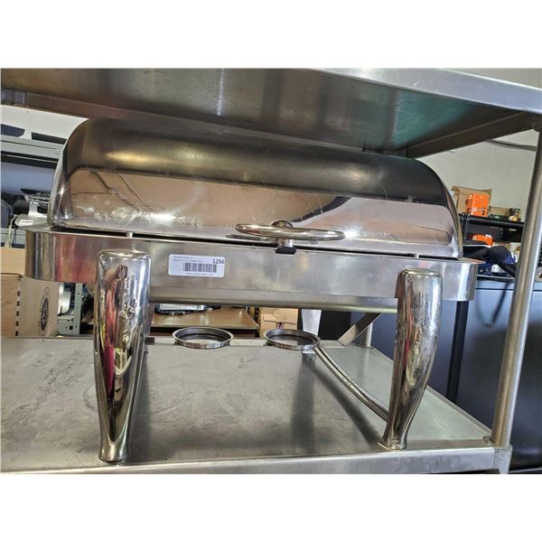 Polished Stainless Steel Buffett Chafing Dish with roll back lid