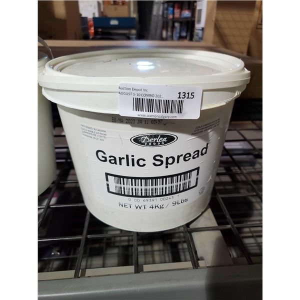 Derlen Foods Garlic Spread lot of 1 x 9lbs pails