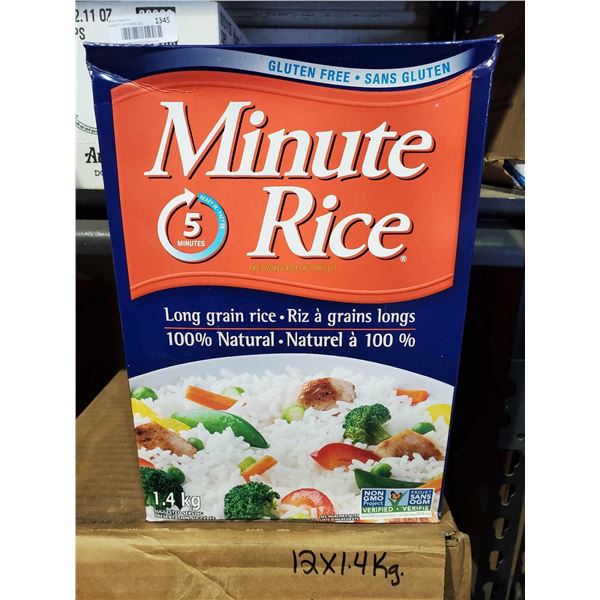 Minute Rice ong Grain Case lot of 12 x 1.4KG