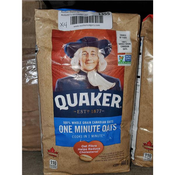 Quaker one minute Oats Lot of 4 x 900g