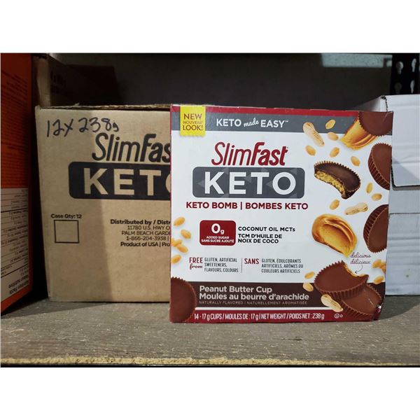 Slimfast Keto Bomb Peanut Butter Bars case lot of 12 x 238g