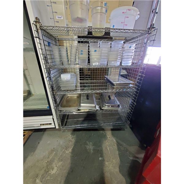 4 Shelf metal mesh rack