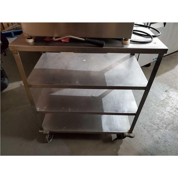 Rolling Stainless Steel 4 Shelf Bus Cart