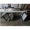 Image 3 : True Model TSSU-72 - 6 ft Triple Door Stainless Steel Refrigerated OPrep Table on wheels