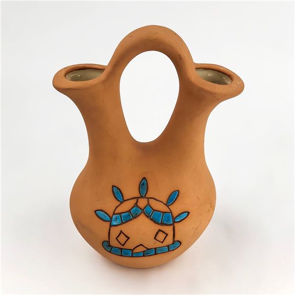 NATIVE AMERICAN WEDDING VASE POTTERY SIGNED
