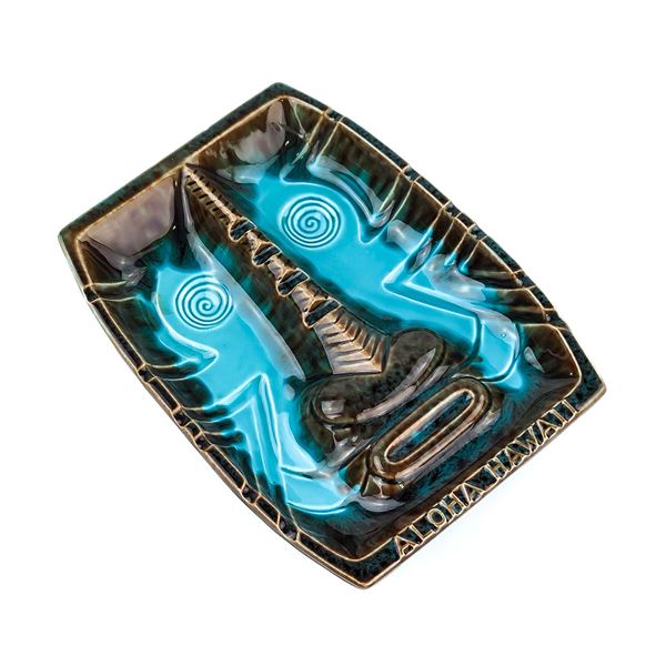 ALOHA HAWAII CERAMIC TIKI ASHTRAY - 9” (23 CM) TAL
