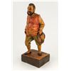 Image 1 : MAN HOLDING HAT WOOD CARVING - UNSIGNED