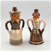 Image 1 : HUNGARIAN WOMAN & MAN FOLK ART DECANTERS