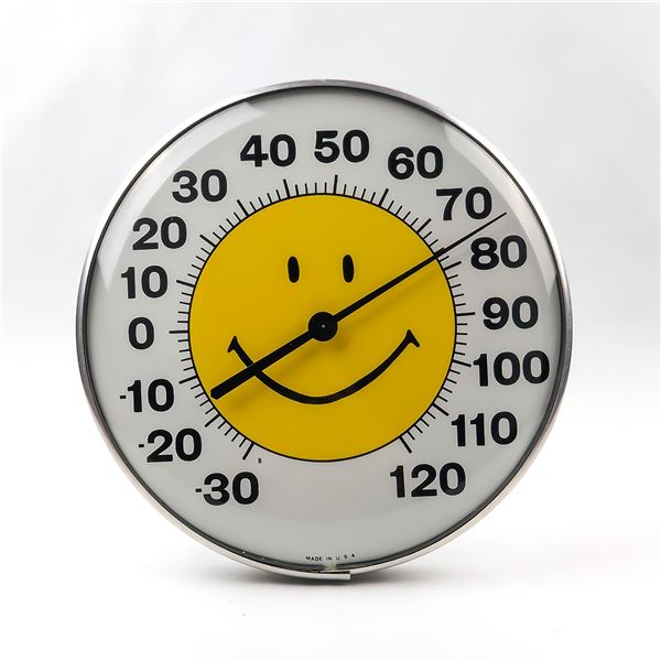 VINTAGE MADE IN USA - HAPPY FACE THERMOMETER