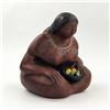 Image 1 : CERAMIC WOMAN SITTING WITH BOWL FIGURINE