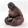 Image 3 : CERAMIC WOMAN SITTING WITH BOWL FIGURINE