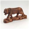 VINTAGE TIGER WOOD CARVING SCULPTURE