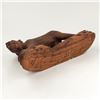 Image 3 : VINTAGE TIGER WOOD CARVING SCULPTURE