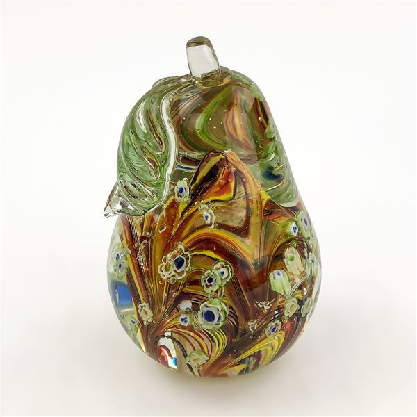 HEAVY MILLEFIORI MURANO STYLE ART GLASS APPLE