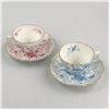 Image 1 : PINK & BLUE SETS - COALPORT CAIRO CUPS & SAUCERS