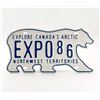 Image 1 : EXPO 86 NORTHWEST TERRITORIES POLAR BEAR PLATE