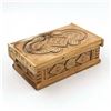 Image 1 : UKRAINIAN CARVED WOOD JEWELRY BOX INLAID BEADS