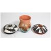 Image 1 : THREE HAND DECORATED NATIVE ART POTTERY PIECES