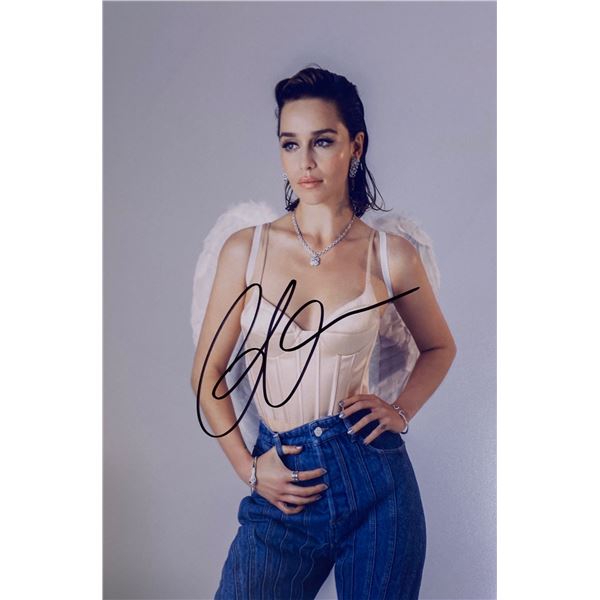 EMELIA CLARKE Signed Autographed Photo Movie Image COA hologram main image 0