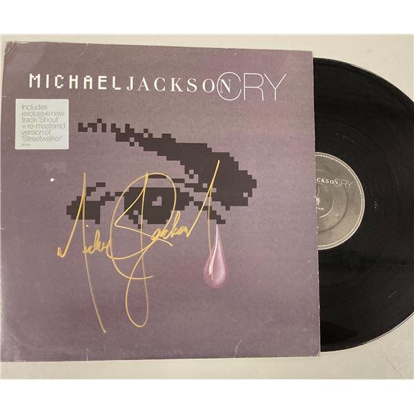 Autograph Signed Michael Jackson Cry Vinyl