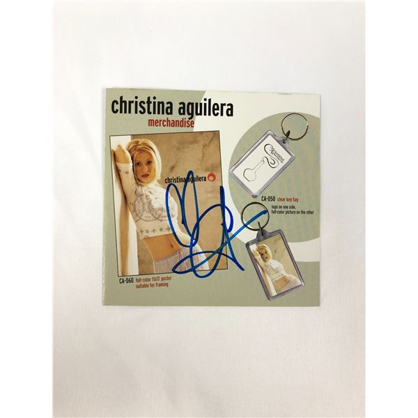 Autograph Signed Christina Aguilera Promo Card