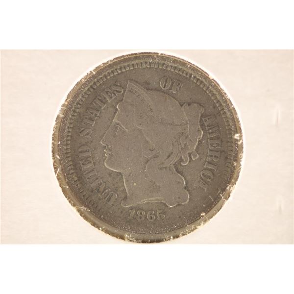 1865  3 CENT "NICKEL" COIN