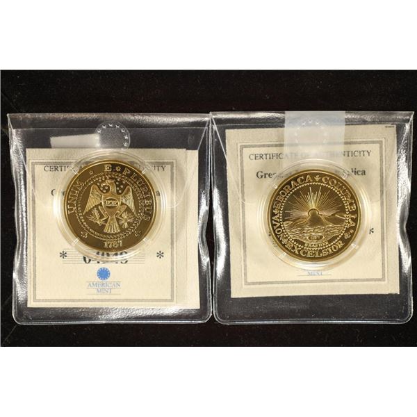 2-REPLICA 1787 BRASHER DOUBLOONS.