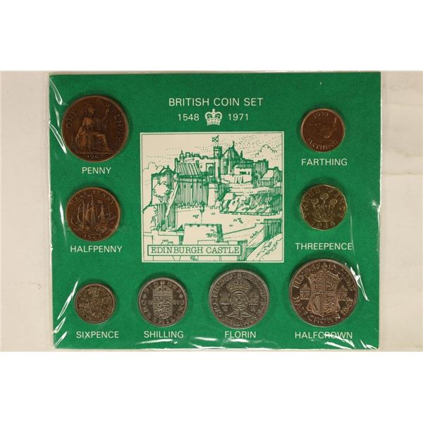 BRITISH 8 COIN SET INCLUDES:  1967 HALF PENNY,
