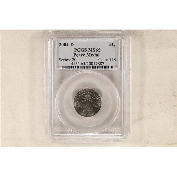 2004-D PEACE MEDAL NICKEL PCGS MS65