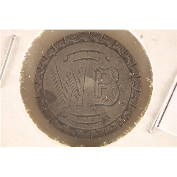 LOVE TOKEN ON 1877 SILVER SEATED LIBERTY DIME "WB"