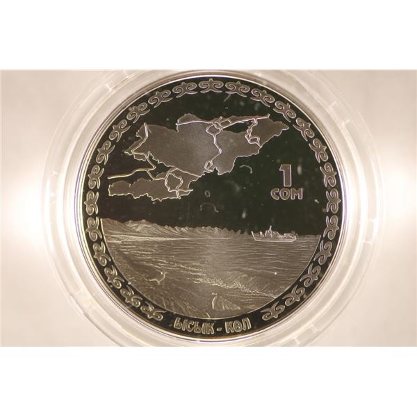 2009 KYRGYSTAN 1 SOM PROOF COIN, LOW MINTAGE