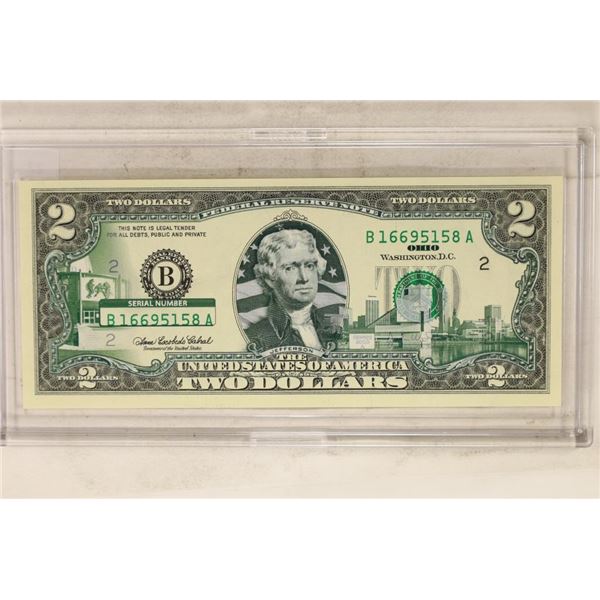 2003-A $2 FRN WITH OHIO OVERLAY CRISP UNC
