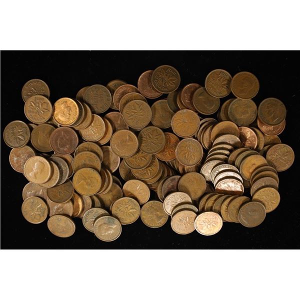 150 CANADA ONE CENT COINS: 1920-2001