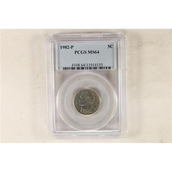 1982-P JEFFERSON NICKEL PCGS MS64