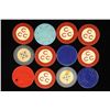 Image 1 : 12 CASINO POKER CHIPS AND TOKENS