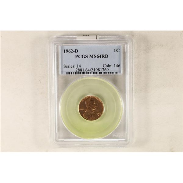 1962-D LINCOLN CENT PCGS MS64RD