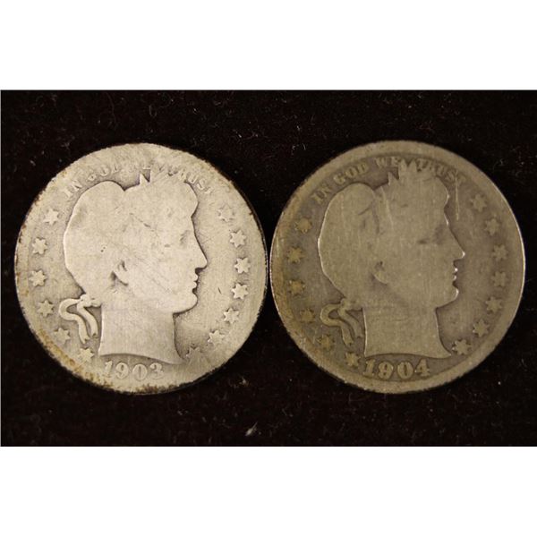 1903 & 1904 SILVER BARBER QUARTERS