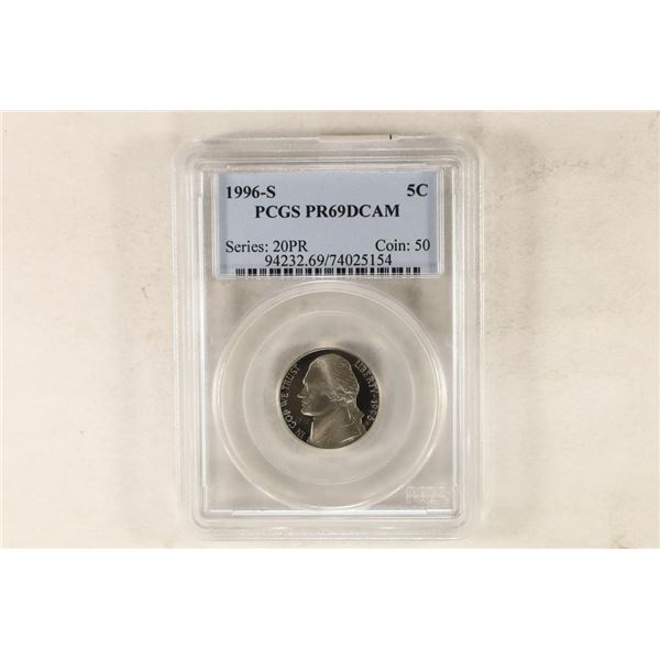 1996-S JEFFERSON NICKEL PCGS PR69 DCAM