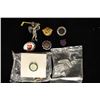 Image 1 : 8 ASSORTED PINBACKS AND LAPEL PINS: HOCKEY,