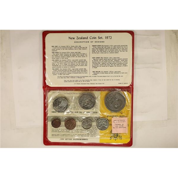 1972 NEW ZEALAND 7 COIN SOUVENIR UNC SET