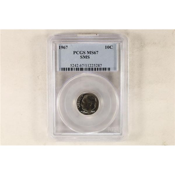 1967 ROOSEVELT DIME PCGS MS67 SMS