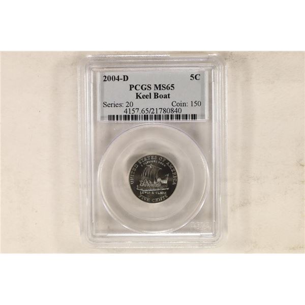 2004-D KEELBOAT NICKEL PCGS MS65