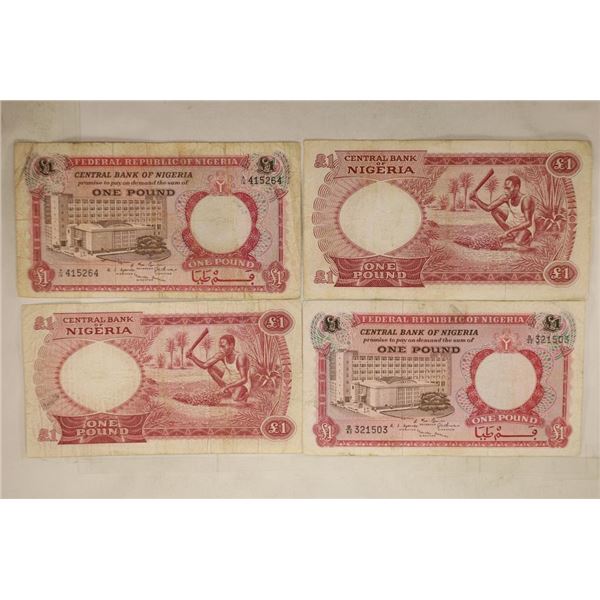 4 BANK OF NIGERIA 1 POUND NOTES