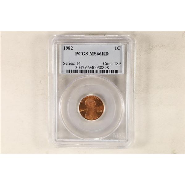 1982 LINCOLN CENT PCGS MS66RD